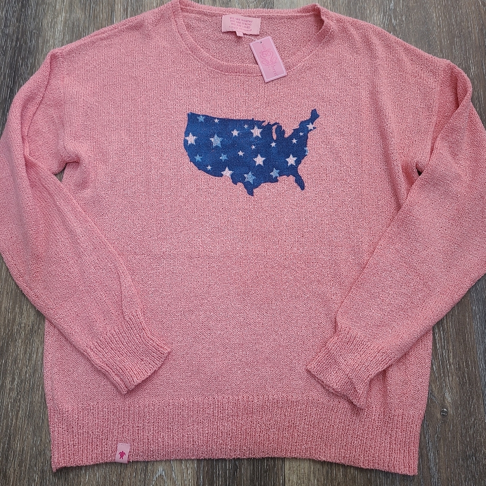 Simply Southern Americana Lightweight Knit Sweater Women's Med, Large And XL NWT